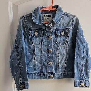 OshKosh B'gosh Heart Patterned Blue Jean Jacket